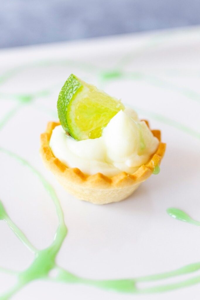 a small pastry with a lime slice on top